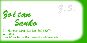 zoltan sanko business card